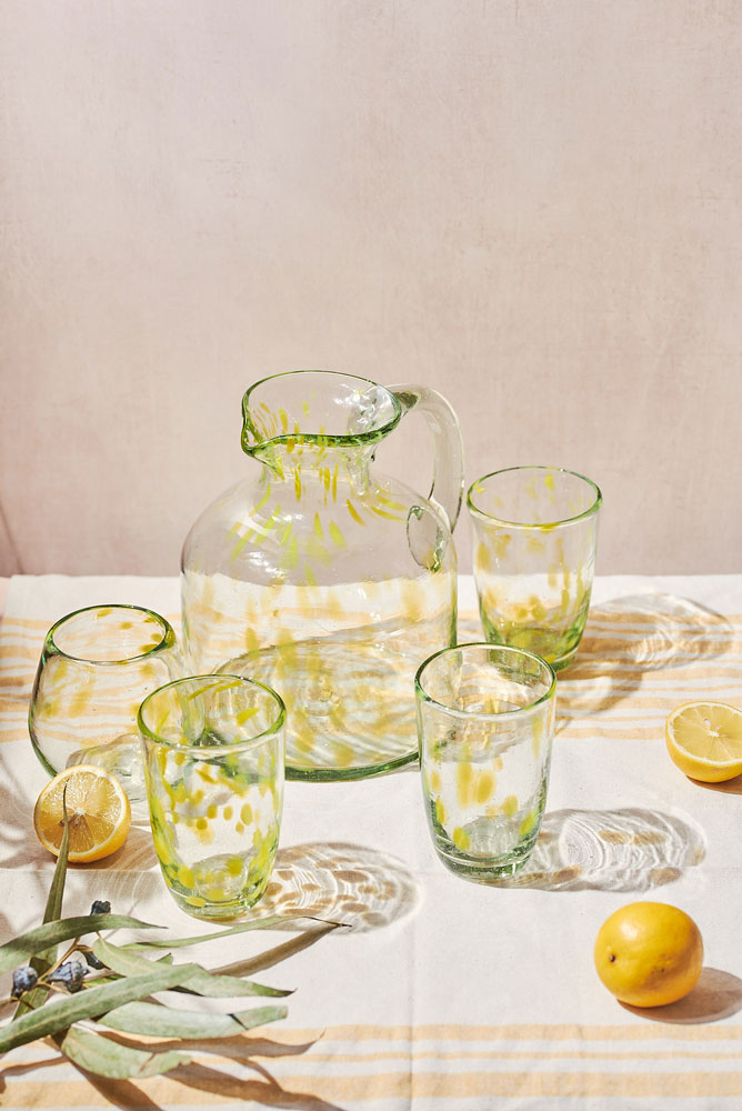 Product photography of handblown glassware from Barcelona loca brand