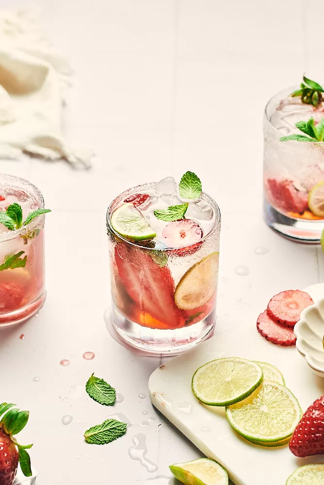 refreshing strawberry mojito mocktail drink photography