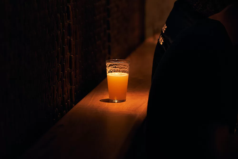 Beverage photography of a beer at a Barcelona Restaurant