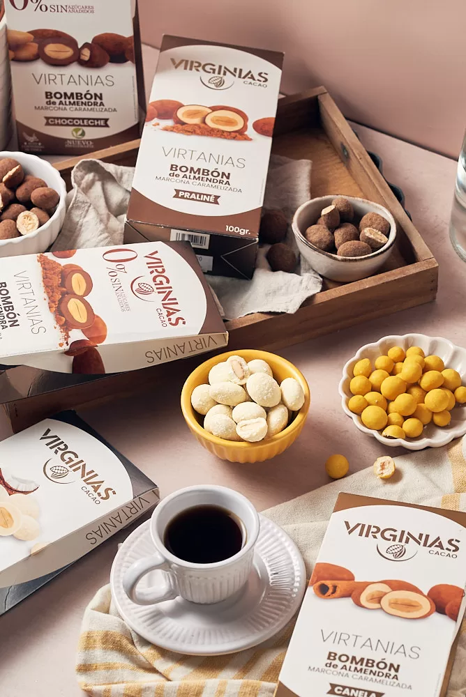 Product photography of chocolate for a Barcelona chocolate and turron brand