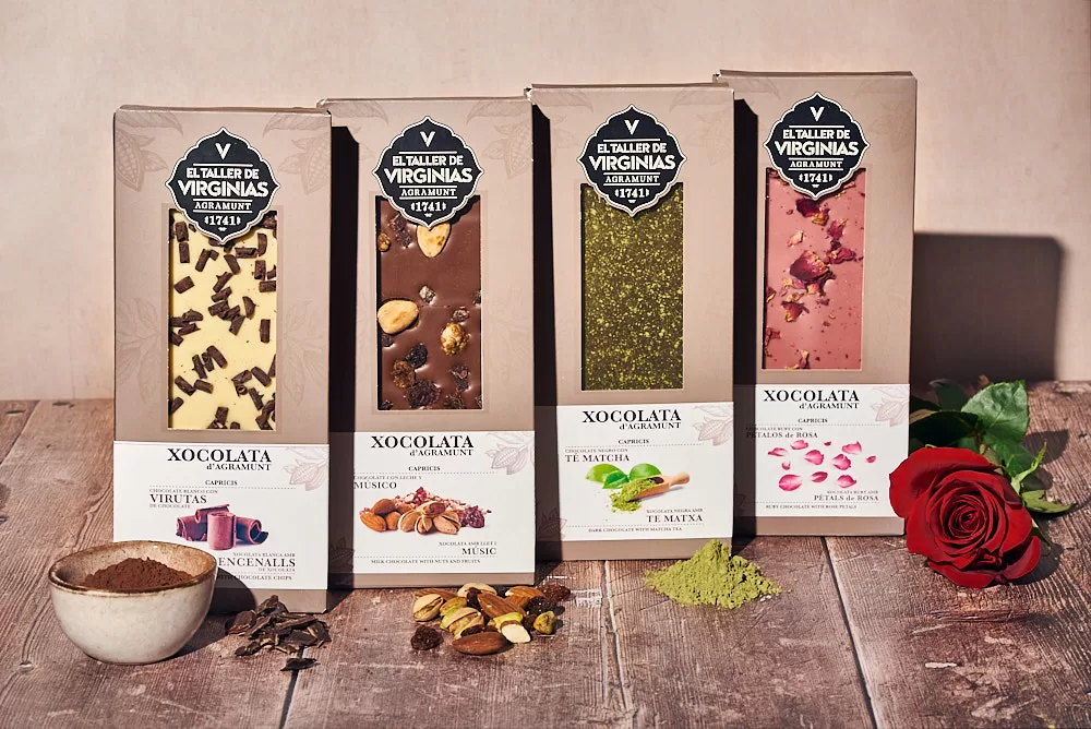 Product photography of chocolate for a Barcelona chocolate and turron brand