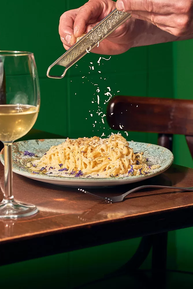 Restaurant photography in Barcelona of pasta in an Italian restaurant